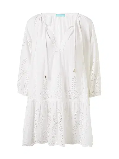 Melissa Odabash Women's Ashley Eyelet Cotton Cover-Up Minidress - White | Thumbnail 1 Melissa Odabash Women's Ashley Eyelet Cotton Cover-Up Minidress - White | Thumbnail 1