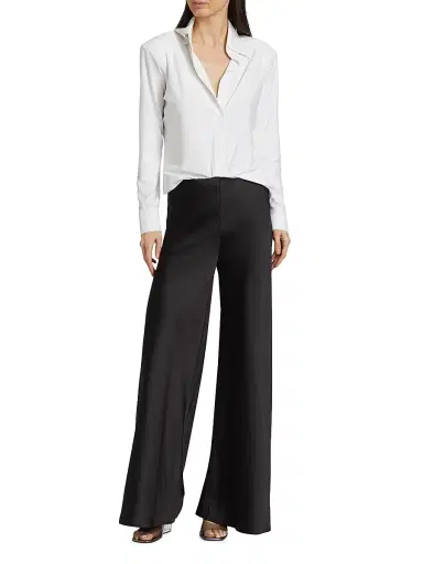 Norma Kamali Women's Bias Satin Elephant Pants - Black | Thumbnail 2 Norma Kamali Women's Bias Satin Elephant Pants - Black | Thumbnail 2
