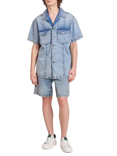 Balmain Men's Denim Bermuda Shorts - Bleu Jean Clair | Thumbnail 2 Balmain Men's Denim Bermuda Shorts - Bleu Jean Clair | Thumbnail 2