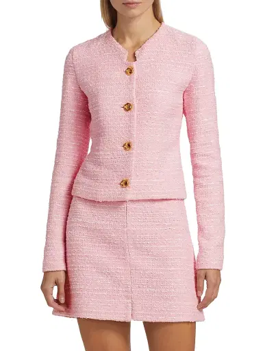 Giambattista Valli Women's Cotton-Blend Bouclé Jacket - Quartz Rose - Size 2 | Thumbnail 3 Giambattista Valli Women's Cotton-Blend Bouclé Jacket - Quartz Rose - Size 2 | Thumbnail 3