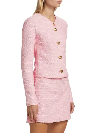 Giambattista Valli Women's Cotton-Blend Bouclé Jacket - Quartz Rose - Size 2 | Thumbnail 4 Giambattista Valli Women's Cotton-Blend Bouclé Jacket - Quartz Rose - Size 2 | Thumbnail 4