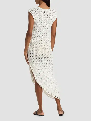 Loulou de Saison Women's Malena Knit Asymmetric-Hem Midi-Dress - Ivory - Size XS | Thumbnail 5 Loulou de Saison Women's Malena Knit Asymmetric-Hem Midi-Dress - Ivory - Size XS | Thumbnail 5
