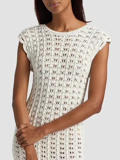 Loulou de Saison Women's Malena Knit Asymmetric-Hem Midi-Dress - Ivory - Size XS | Thumbnail 6 Loulou de Saison Women's Malena Knit Asymmetric-Hem Midi-Dress - Ivory - Size XS | Thumbnail 6