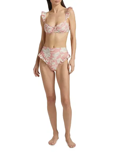Agua by Agua Bendita Women's Jengibre Floral High-Rise Bikini Bottom - Pink | Thumbnail 2 Agua by Agua Bendita Women's Jengibre Floral High-Rise Bikini Bottom - Pink | Thumbnail 2