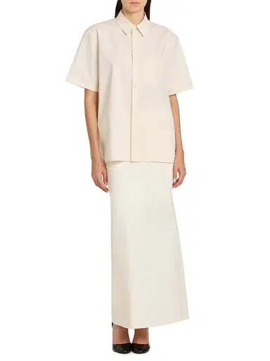 FERRAGAMO Women's Linen Maxi Skirt - Mascarpone Off White | Thumbnail 2 FERRAGAMO Women's Linen Maxi Skirt - Mascarpone Off White | Thumbnail 2