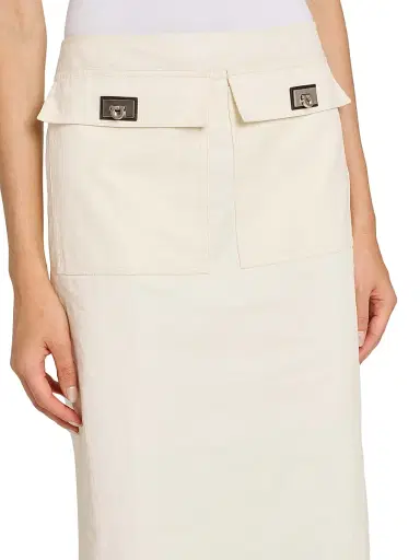 FERRAGAMO Women's Linen Maxi Skirt - Mascarpone Off White | Thumbnail 6 FERRAGAMO Women's Linen Maxi Skirt - Mascarpone Off White | Thumbnail 6