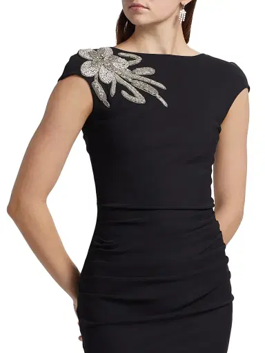 Chiara Boni La Petite Robe Women's Hesup Shoulder-Embellished Cocktail Dress - Black - Size 8 | Thumbnail 6 Chiara Boni La Petite Robe Women's Hesup Shoulder-Embellished Cocktail Dress - Black - Size 8 | Thumbnail 6