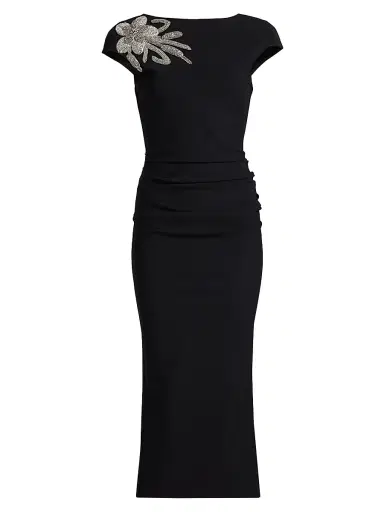Chiara Boni La Petite Robe Women's Hesup Shoulder-Embellished Cocktail Dress - Black - Size 8 | Thumbnail 1 Chiara Boni La Petite Robe Women's Hesup Shoulder-Embellished Cocktail Dress - Black - Size 8 | Thumbnail 1