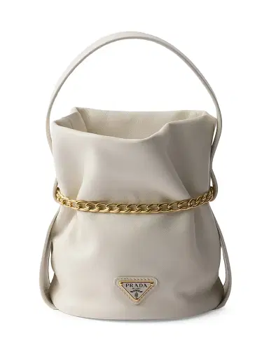 Prada Women's Petit Sac Noir Nappa Leather Mini-Bucket Bag - White | Thumbnail 3 Prada Women's Petit Sac Noir Nappa Leather Mini-Bucket Bag - White | Thumbnail 3
