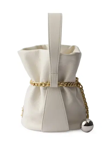 Prada Women's Petit Sac Noir Nappa Leather Mini-Bucket Bag - White | Thumbnail 4 Prada Women's Petit Sac Noir Nappa Leather Mini-Bucket Bag - White | Thumbnail 4