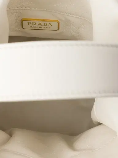 Prada Women's Petit Sac Noir Nappa Leather Mini-Bucket Bag - White | Thumbnail 5 Prada Women's Petit Sac Noir Nappa Leather Mini-Bucket Bag - White | Thumbnail 5