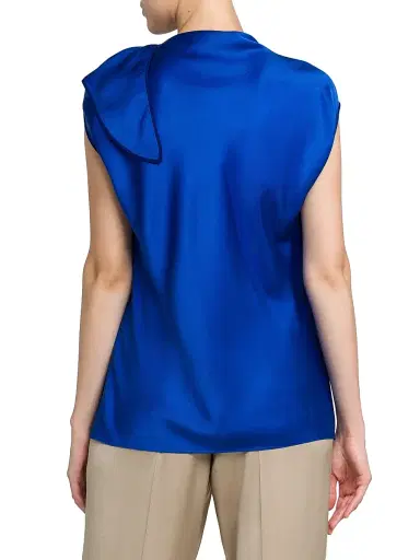 Giorgio Armani Women's Buttoned Silk Satin Blouse - Humming Bird - Size 4 | Thumbnail 5 Giorgio Armani Women's Buttoned Silk Satin Blouse - Humming Bird - Size 4 | Thumbnail 5
