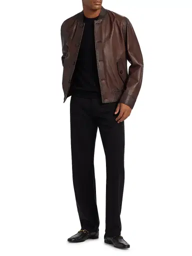 Emporio Armani Men's Five-Pocket Straight-Leg Pants - Black | Thumbnail 2 Emporio Armani Men's Five-Pocket Straight-Leg Pants - Black | Thumbnail 2