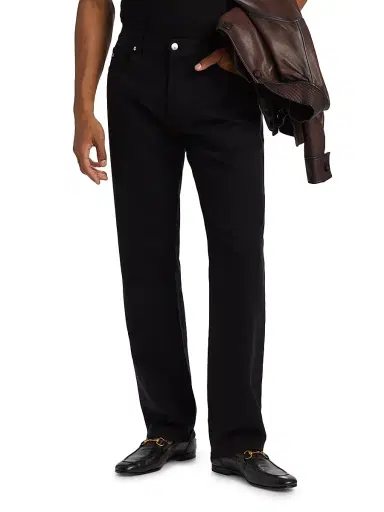 Emporio Armani Men's Five-Pocket Straight-Leg Pants - Black | Thumbnail 3 Emporio Armani Men's Five-Pocket Straight-Leg Pants - Black | Thumbnail 3