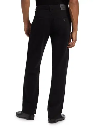 Emporio Armani Men's Five-Pocket Straight-Leg Pants - Black | Thumbnail 5 Emporio Armani Men's Five-Pocket Straight-Leg Pants - Black | Thumbnail 5