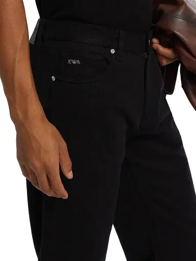 Emporio Armani Men's Five-Pocket Straight-Leg Pants - Black | Thumbnail 6 Emporio Armani Men's Five-Pocket Straight-Leg Pants - Black | Thumbnail 6