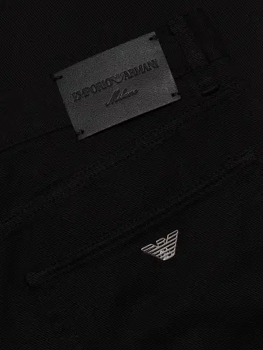 Emporio Armani Men's Five-Pocket Straight-Leg Pants - Black | Thumbnail 7 Emporio Armani Men's Five-Pocket Straight-Leg Pants - Black | Thumbnail 7