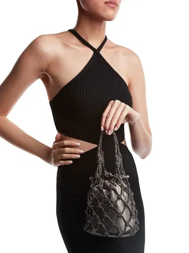 Judith Leiber Couture Women's Net Crystal-Embellished Pouch - Grey | Thumbnail 2 Judith Leiber Couture Women's Net Crystal-Embellished Pouch - Grey | Thumbnail 2