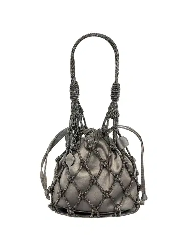 Judith Leiber Couture Women's Net Crystal-Embellished Pouch - Grey | Thumbnail 1 Judith Leiber Couture Women's Net Crystal-Embellished Pouch - Grey | Thumbnail 1