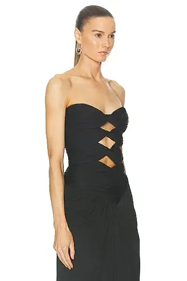 Saint Laurent Jersey Bandeau Top | Thumbnail 2 Saint Laurent Jersey Bandeau Top | Thumbnail 2