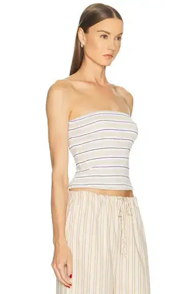Enza Costa Cotton Stripe Classic Bandeau Top | Thumbnail 2 Enza Costa Cotton Stripe Classic Bandeau Top | Thumbnail 2