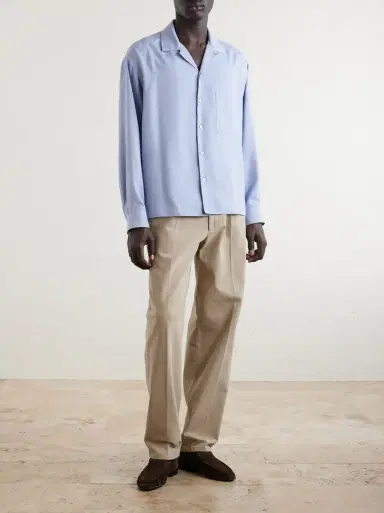 The Row Elijas Camp Collar Silk-Poplin Shirt | Thumbnail 2 The Row Elijas Camp Collar Silk-Poplin Shirt | Thumbnail 2