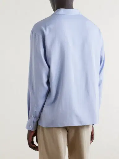The Row Elijas Camp Collar Silk-Poplin Shirt | Thumbnail 4 The Row Elijas Camp Collar Silk-Poplin Shirt | Thumbnail 4