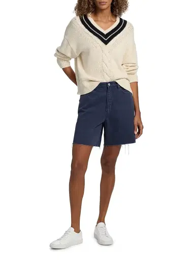Nili Lotan Women's Russel Denim Bermuda Shorts - Admiral Blue - Size 10 | Thumbnail 2 Nili Lotan Women's Russel Denim Bermuda Shorts - Admiral Blue - Size 10 | Thumbnail 2