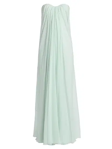 McQueen Women's Draped Bustier Strapless Gown - Glass | Thumbnail 1 McQueen Women's Draped Bustier Strapless Gown - Glass | Thumbnail 1