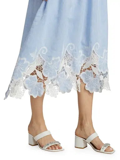 Ramy Brook Women's Aubriella Linen Lace-Trimmed Midi-Dress | Thumbnail 6 Ramy Brook Women's Aubriella Linen Lace-Trimmed Midi-Dress | Thumbnail 6