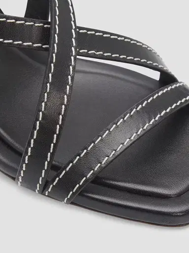 Stuart Weitzman Women's Park Block 85MM Leather Strappy Sandals - Black | Thumbnail 5 Stuart Weitzman Women's Park Block 85MM Leather Strappy Sandals - Black | Thumbnail 5