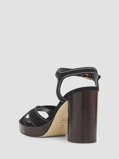 Stuart Weitzman Women's Park Platform 85MM Suede Strappy Sandals - Black | Thumbnail 4 Stuart Weitzman Women's Park Platform 85MM Suede Strappy Sandals - Black | Thumbnail 4