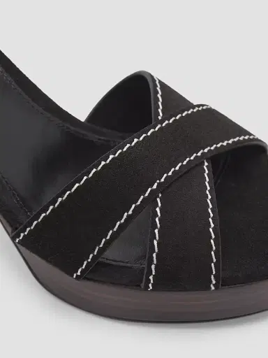 Stuart Weitzman Women's Park Platform 85MM Suede Strappy Sandals - Black | Thumbnail 5 Stuart Weitzman Women's Park Platform 85MM Suede Strappy Sandals - Black | Thumbnail 5