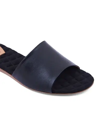 AERA Women's Mia Vegan Leather Slides - Black Sandals | Thumbnail 3 AERA Women's Mia Vegan Leather Slides - Black Sandals | Thumbnail 3