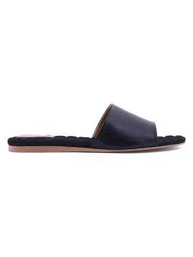 AERA Women's Mia Vegan Leather Slides - Black Sandals | Thumbnail 1 AERA Women's Mia Vegan Leather Slides - Black Sandals | Thumbnail 1