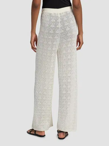 Loulou de Saison Women's Egeo Lace-Knit Wide-Leg Pants - Ivory - Size XS | Thumbnail 5 Loulou de Saison Women's Egeo Lace-Knit Wide-Leg Pants - Ivory - Size XS | Thumbnail 5