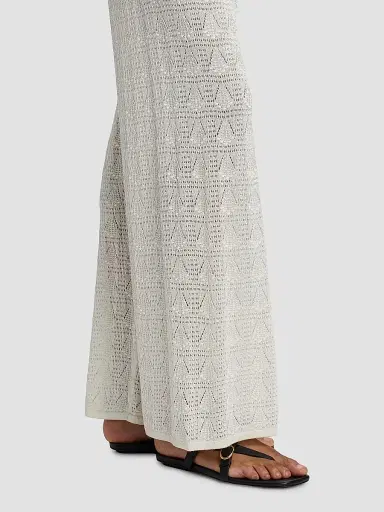 Loulou de Saison Women's Egeo Lace-Knit Wide-Leg Pants - Ivory - Size XS | Thumbnail 6 Loulou de Saison Women's Egeo Lace-Knit Wide-Leg Pants - Ivory - Size XS | Thumbnail 6
