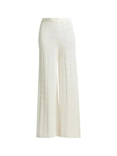 Loulou de Saison Women's Egeo Lace-Knit Wide-Leg Pants - Ivory - Size XS | Thumbnail 1 Loulou de Saison Women's Egeo Lace-Knit Wide-Leg Pants - Ivory - Size XS | Thumbnail 1