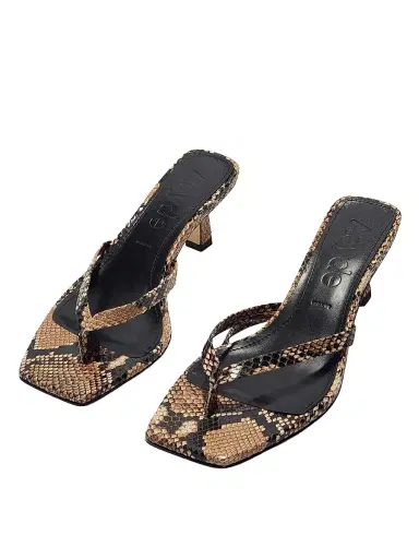 Aeyde Women's Wilma Snakeskin-Embossed Leather Sandals - Hazelnut | Thumbnail 4 Aeyde Women's Wilma Snakeskin-Embossed Leather Sandals - Hazelnut | Thumbnail 4
