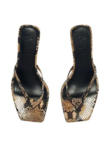 Aeyde Women's Wilma Snakeskin-Embossed Leather Sandals - Hazelnut | Thumbnail 5 Aeyde Women's Wilma Snakeskin-Embossed Leather Sandals - Hazelnut | Thumbnail 5