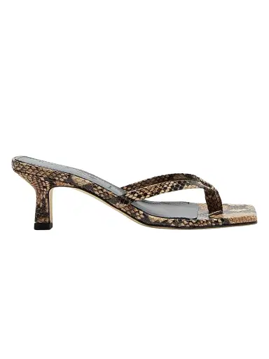 Aeyde Women's Wilma Snakeskin-Embossed Leather Sandals - Hazelnut | Thumbnail 1 Aeyde Women's Wilma Snakeskin-Embossed Leather Sandals - Hazelnut | Thumbnail 1