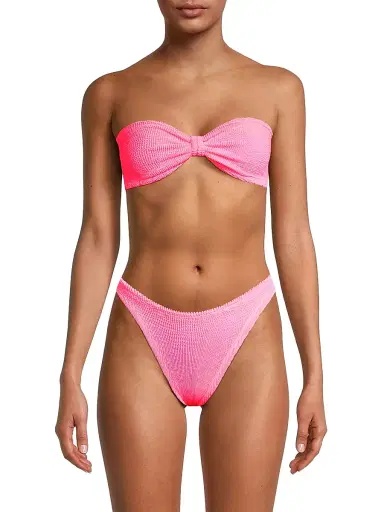 Hunza G Women's Jean Bow Two-Piece Bikini Set - Bubblegum | Thumbnail 3 Hunza G Women's Jean Bow Two-Piece Bikini Set - Bubblegum | Thumbnail 3