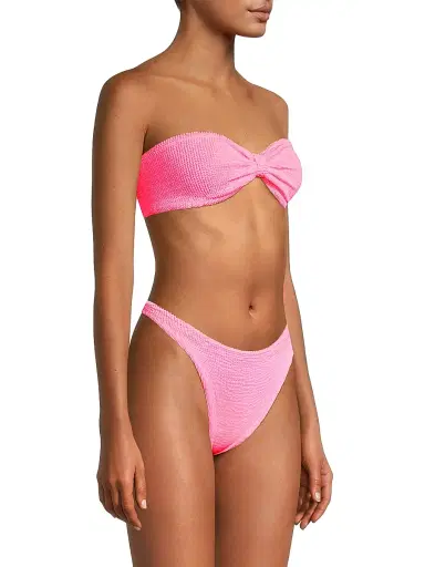 Hunza G Women's Jean Bow Two-Piece Bikini Set - Bubblegum | Thumbnail 4 Hunza G Women's Jean Bow Two-Piece Bikini Set - Bubblegum | Thumbnail 4