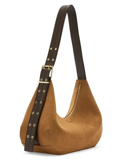 Ganni Women's Medium Suede Hobo Bag - Caramel | Thumbnail 2 Ganni Women's Medium Suede Hobo Bag - Caramel | Thumbnail 2