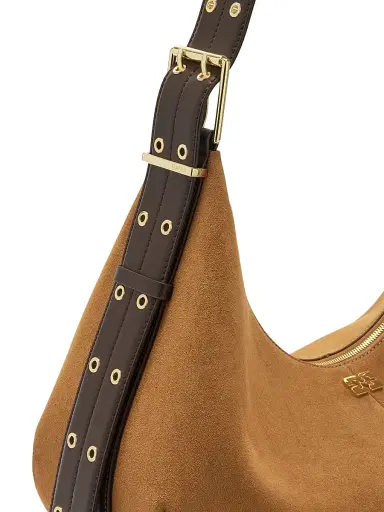 Ganni Women's Medium Suede Hobo Bag - Caramel | Thumbnail 3 Ganni Women's Medium Suede Hobo Bag - Caramel | Thumbnail 3