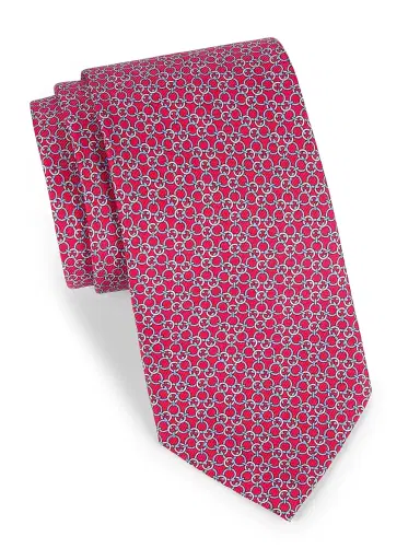 FERRAGAMO Men's Zeffiro Gancini Tie - Rosso | Thumbnail 1 FERRAGAMO Men's Zeffiro Gancini Tie - Rosso | Thumbnail 1