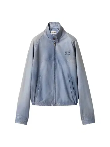Miu Miu Women's Nappa Leather Jacket - Blue | Thumbnail 1 Miu Miu Women's Nappa Leather Jacket - Blue | Thumbnail 1