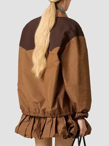 Miu Miu Women's Gingham Check Blouson Jacket - Brown - Size 2 | Thumbnail 3 Miu Miu Women's Gingham Check Blouson Jacket - Brown - Size 2 | Thumbnail 3