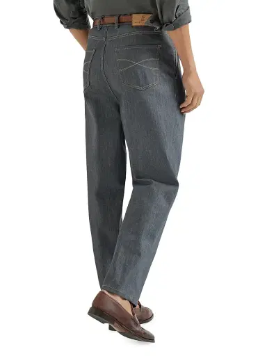 Brunello Cucinelli Men's Comfort Grayscale Denim Iconic Fit Five Pocket Trousers - Medium Grey | Thumbnail 4 Brunello Cucinelli Men's Comfort Grayscale Denim Iconic Fit Five Pocket Trousers - Medium Grey | Thumbnail 4