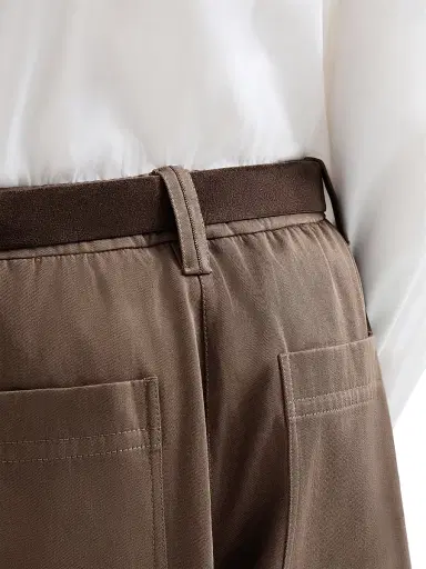 Brunello Cucinelli Women's Couture Cotton Gabardine Long Bermuda Shorts with Monili | Thumbnail 5 Brunello Cucinelli Women's Couture Cotton Gabardine Long Bermuda Shorts with Monili | Thumbnail 5